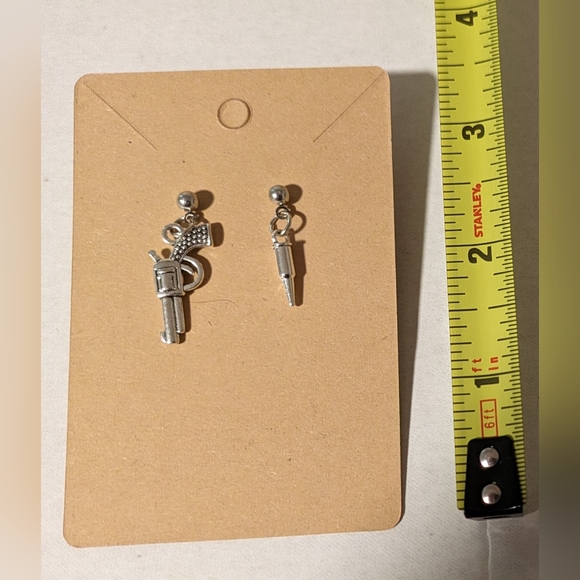 Handmade Bullet and Gun Post Earrings - Picture 2 of 2
